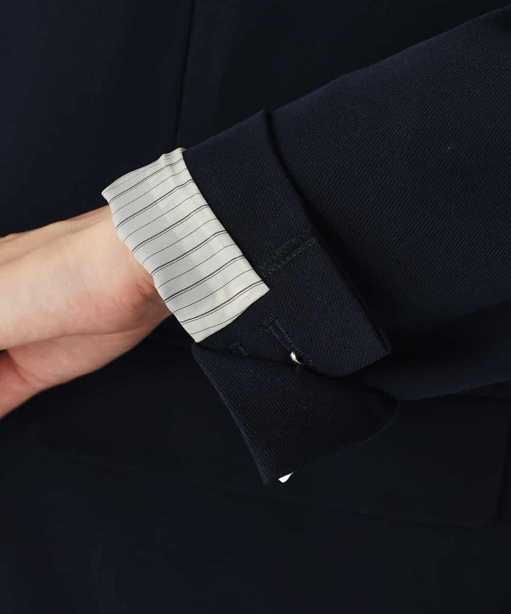 K2JFD04119 a.v.v(アー・ヴェ・ヴェ) 【洗える】ダブルブレストジャケット ネイビー