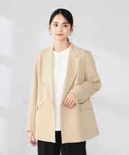 K2JFD04119 a.v.v(アー・ヴェ・ヴェ) 【洗える】ダブルブレストジャケット ベージュ