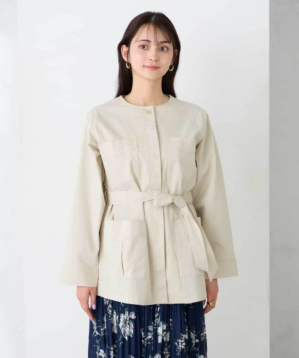 K2JFD10099 a.v.v(アー・ヴェ・ヴェ) サファリジャケット グレージュ