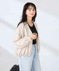 K2JFD12089 a.v.v(アー・ヴェ・ヴェ) Vネックシアーブルゾン ベージュ