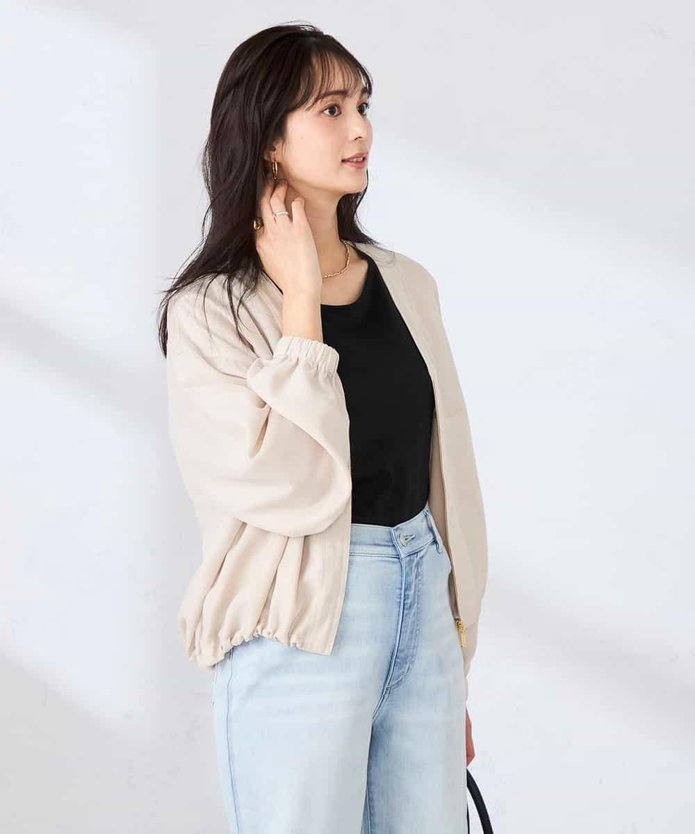 K2JFD12089 a.v.v(アー・ヴェ・ヴェ) Vネックシアーブルゾン ベージュ