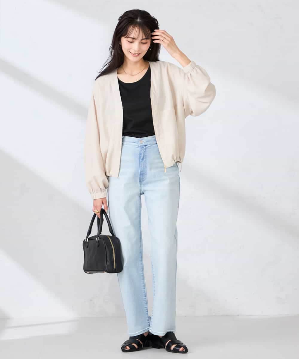 K2JFD12089 a.v.v(アー・ヴェ・ヴェ) Vネックシアーブルゾン ベージュ