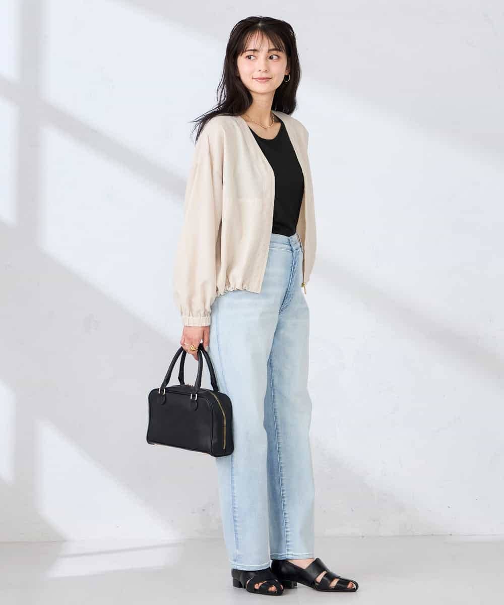 K2JFD12089 a.v.v(アー・ヴェ・ヴェ) Vネックシアーブルゾン ベージュ