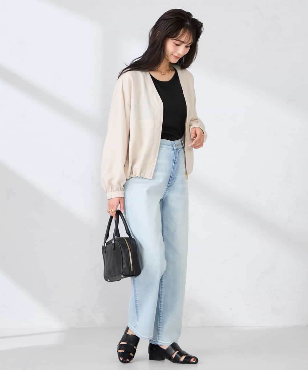 K2JFD12089 a.v.v(アー・ヴェ・ヴェ) Vネックシアーブルゾン ベージュ