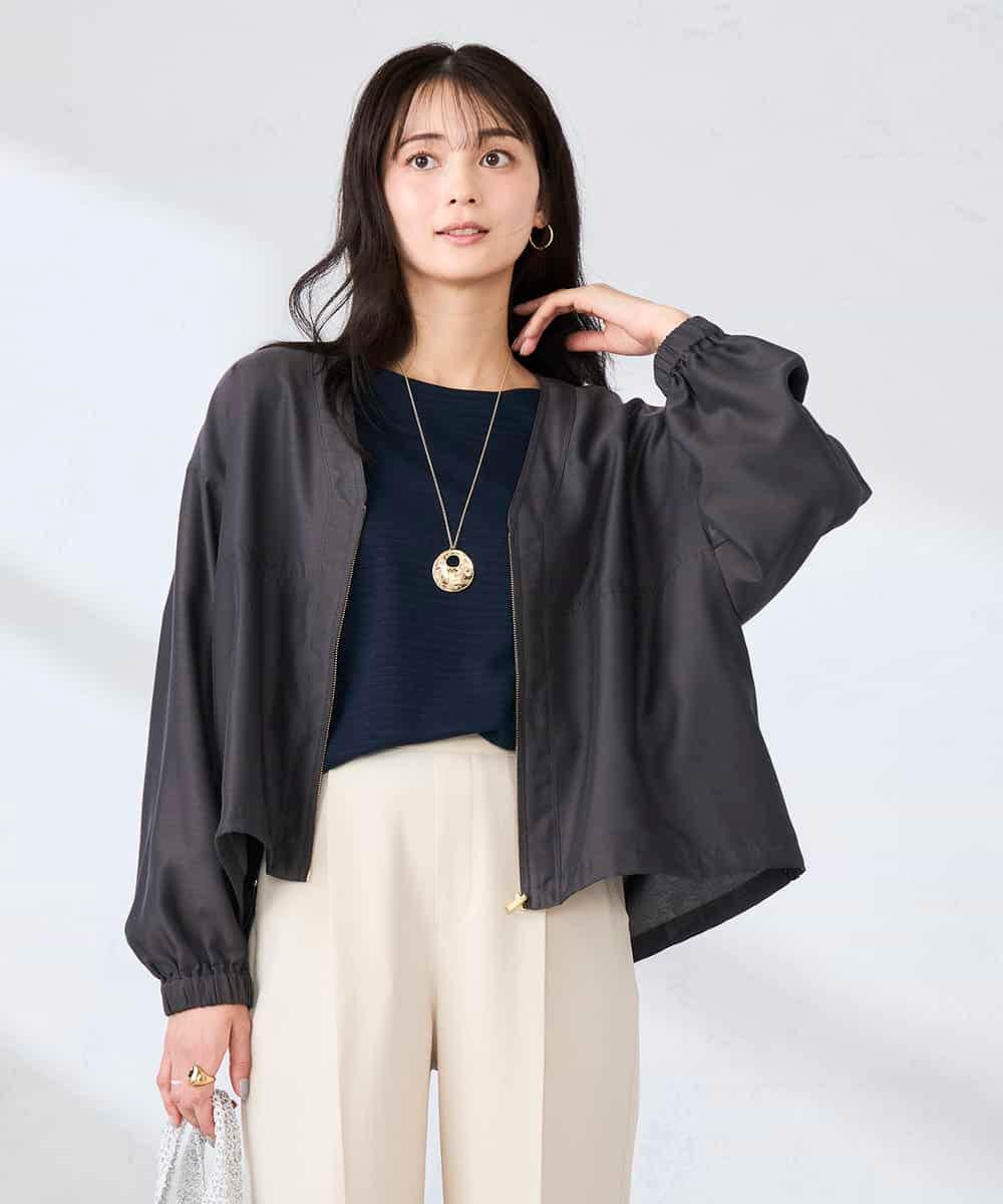 K2JFD12089 a.v.v(アー・ヴェ・ヴェ) Vネックシアーブルゾン ベージュ