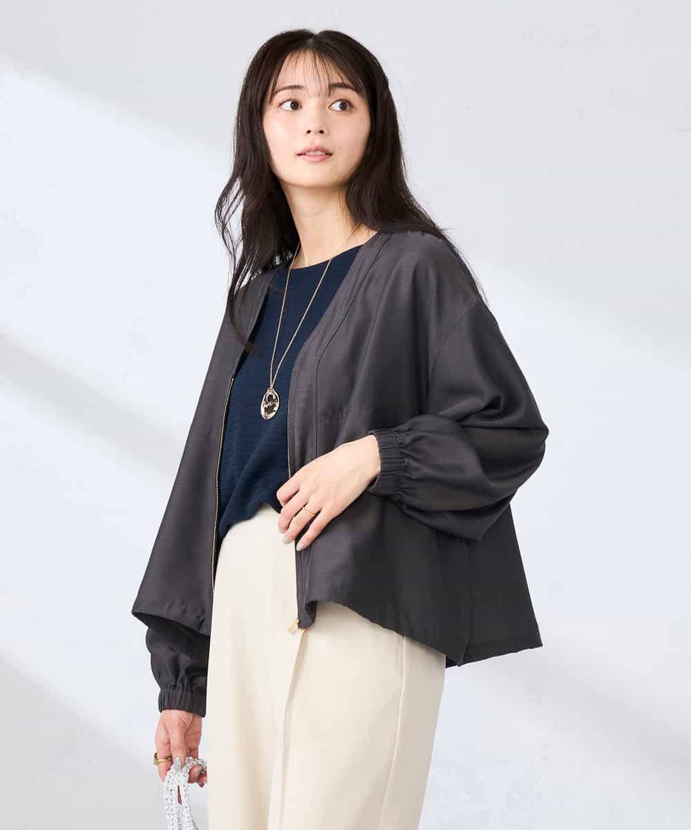 K2JFD12089 a.v.v(アー・ヴェ・ヴェ) Vネックシアーブルゾン ベージュ