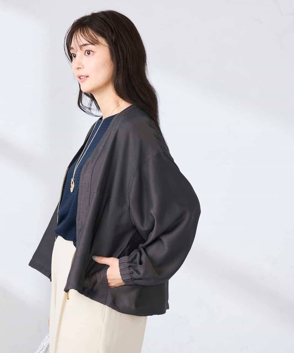 K2JFD12089 a.v.v(アー・ヴェ・ヴェ) Vネックシアーブルゾン ベージュ