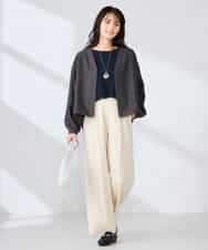 K2JFD12089 a.v.v(アー・ヴェ・ヴェ) Vネックシアーブルゾン ベージュ