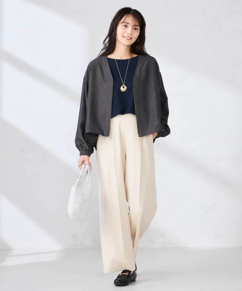 K2JFD12089 a.v.v(アー・ヴェ・ヴェ) Vネックシアーブルゾン ベージュ