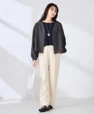 K2JFD12089 a.v.v(アー・ヴェ・ヴェ) Vネックシアーブルゾン ベージュ