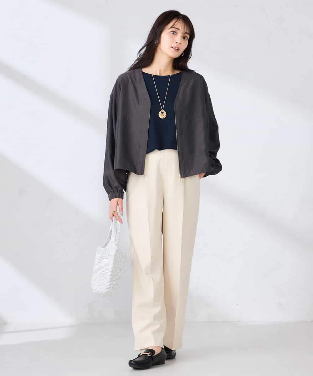 K2JFD12089 a.v.v(アー・ヴェ・ヴェ) Vネックシアーブルゾン ベージュ