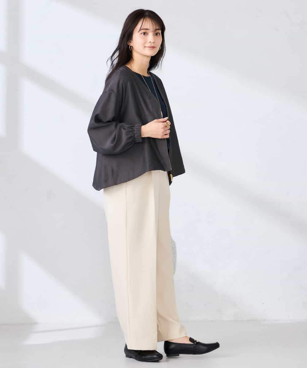 K2JFD12089 a.v.v(アー・ヴェ・ヴェ) Vネックシアーブルゾン ベージュ