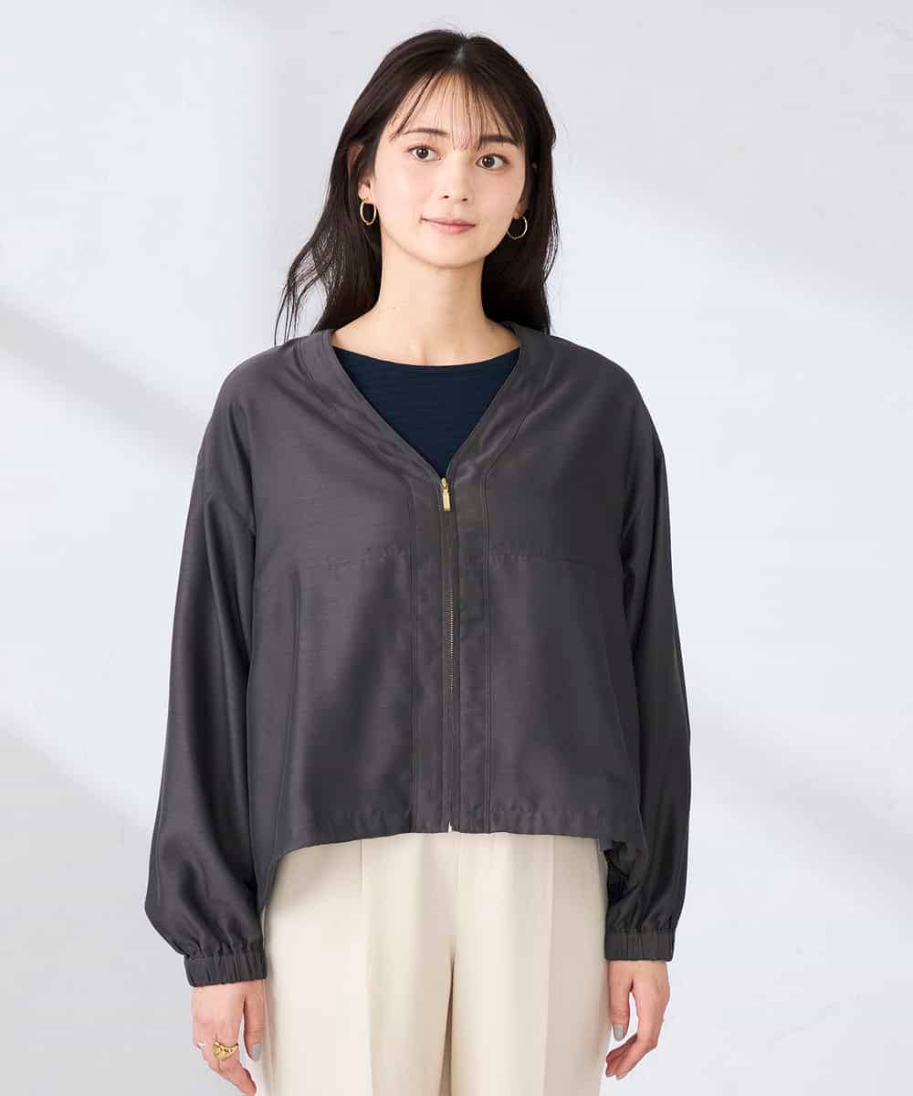 K2JFD12089 a.v.v(アー・ヴェ・ヴェ) Vネックシアーブルゾン ベージュ