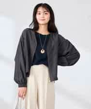 K2JFD12089 a.v.v(アー・ヴェ・ヴェ) Vネックシアーブルゾン ダークグレー