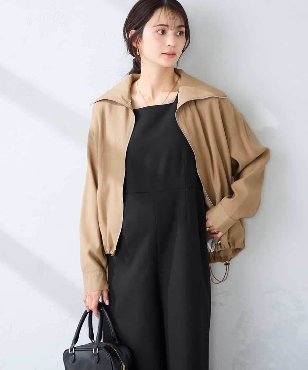 K2JFD13089 a.v.v(アー・ヴェ・ヴェ) スタンドカラーセミシアーブルゾン ベージュ