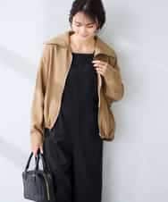 K2JFD13089 a.v.v(アー・ヴェ・ヴェ) スタンドカラーセミシアーブルゾン ベージュ