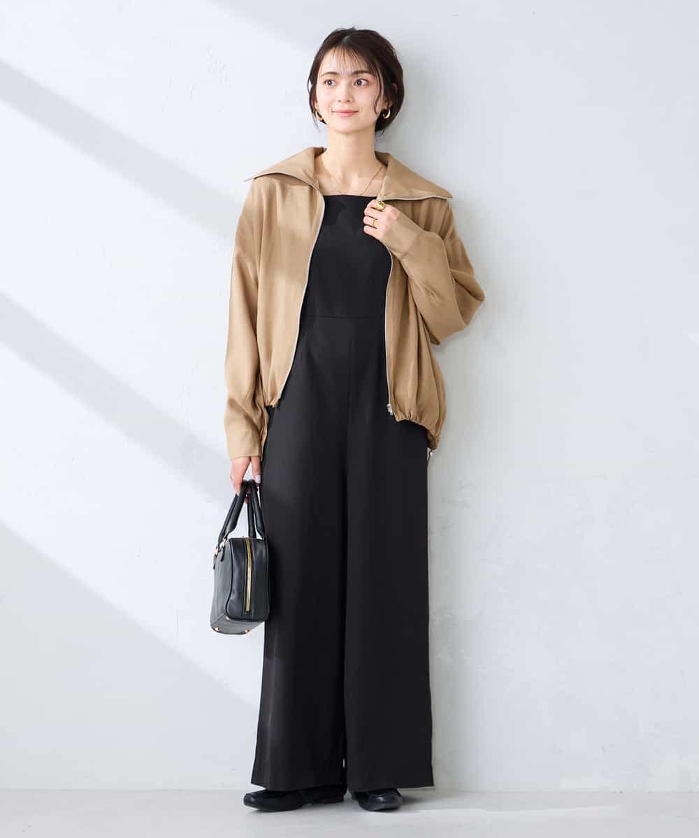 K2JFD13089 a.v.v(アー・ヴェ・ヴェ) スタンドカラーセミシアーブルゾン ベージュ