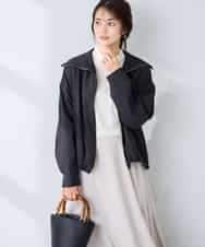 K2JFD13089 a.v.v(アー・ヴェ・ヴェ) スタンドカラーセミシアーブルゾン ベージュ