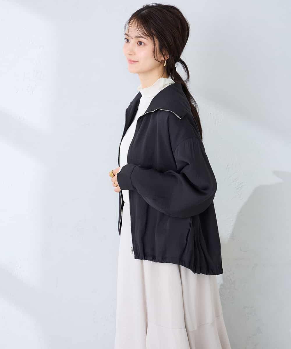 K2JFD13089 a.v.v(アー・ヴェ・ヴェ) スタンドカラーセミシアーブルゾン ベージュ