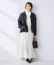 K2JFD13089 a.v.v(アー・ヴェ・ヴェ) スタンドカラーセミシアーブルゾン ベージュ