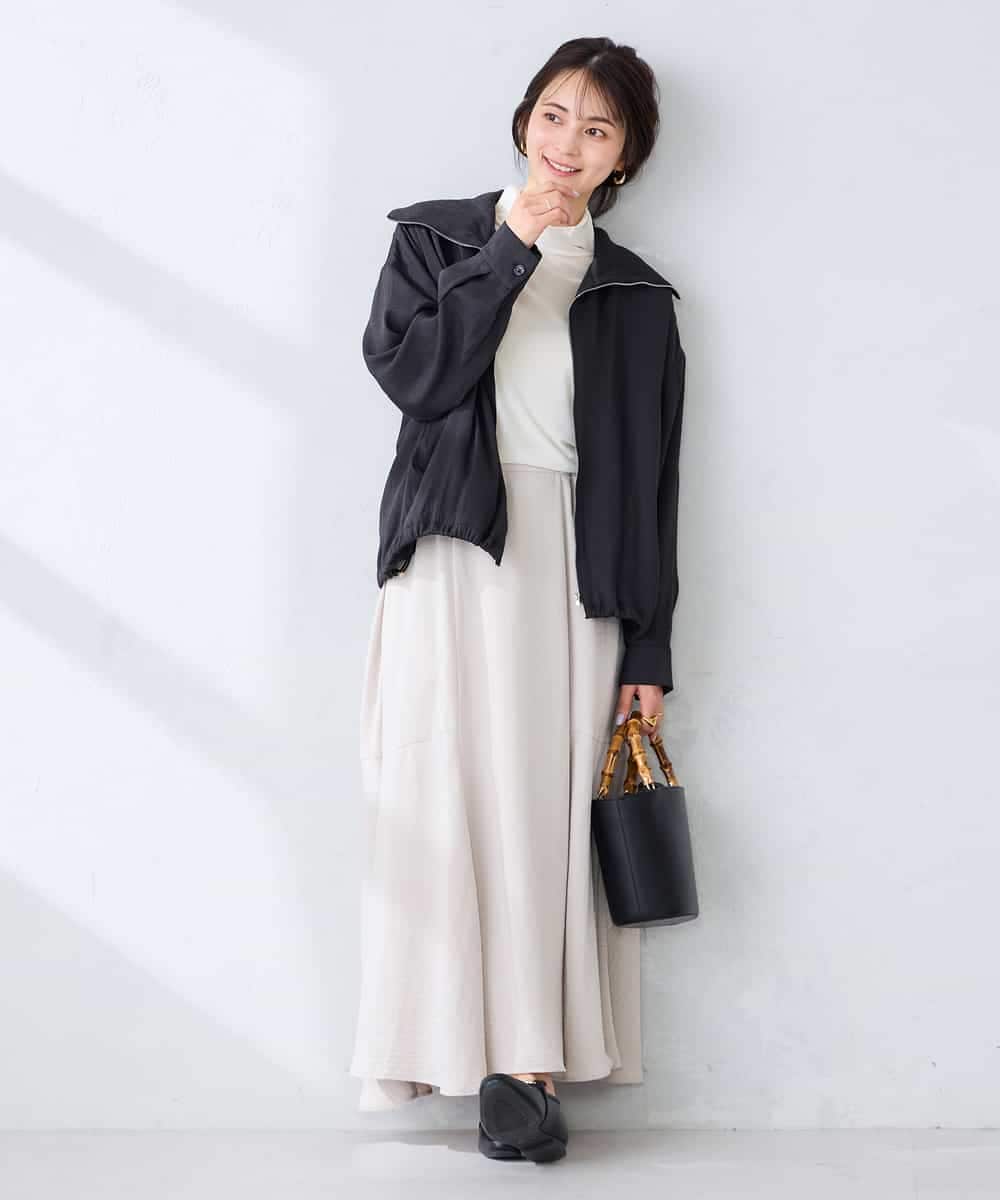 K2JFD13089 a.v.v(アー・ヴェ・ヴェ) スタンドカラーセミシアーブルゾン ベージュ