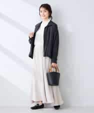 K2JFD13089 a.v.v(アー・ヴェ・ヴェ) スタンドカラーセミシアーブルゾン ベージュ