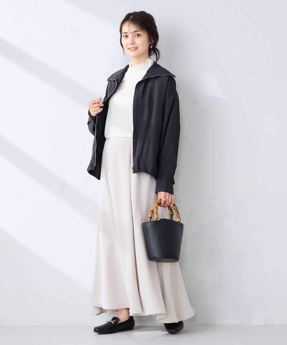 K2JFD13089 a.v.v(アー・ヴェ・ヴェ) スタンドカラーセミシアーブルゾン ベージュ