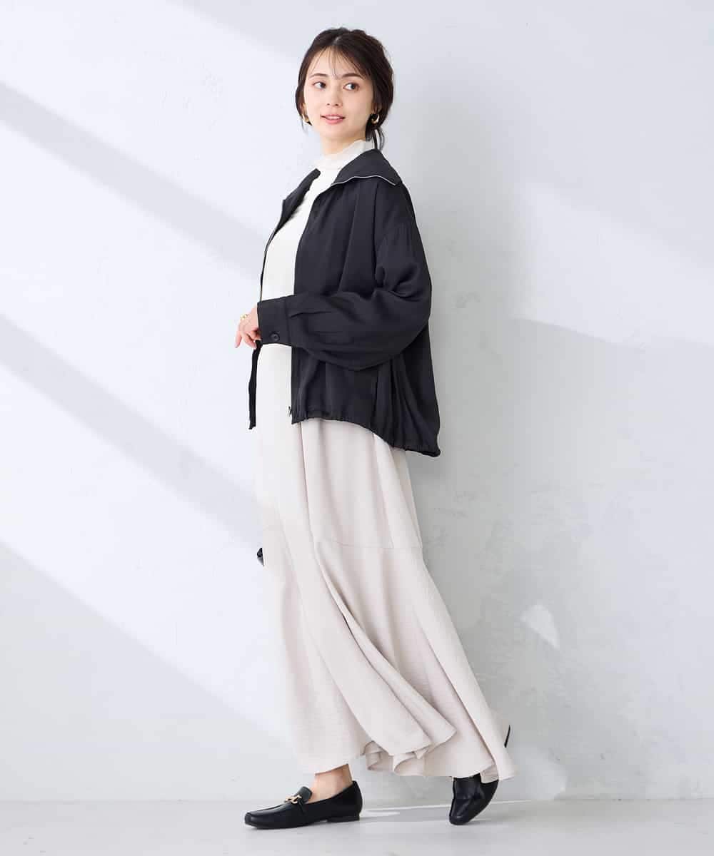 K2JFD13089 a.v.v(アー・ヴェ・ヴェ) スタンドカラーセミシアーブルゾン ベージュ