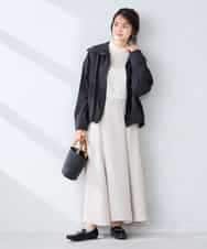 K2JFD13089 a.v.v(アー・ヴェ・ヴェ) スタンドカラーセミシアーブルゾン ベージュ