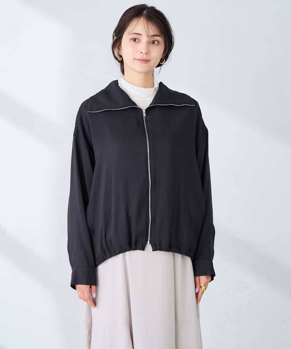 K2JFD13089 a.v.v(アー・ヴェ・ヴェ) スタンドカラーセミシアーブルゾン ベージュ