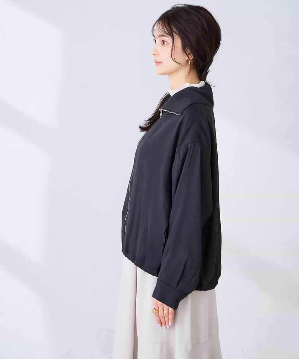 K2JFD13089 a.v.v(アー・ヴェ・ヴェ) スタンドカラーセミシアーブルゾン ベージュ