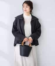 K2JFD13089 a.v.v(アー・ヴェ・ヴェ) スタンドカラーセミシアーブルゾン ブラック