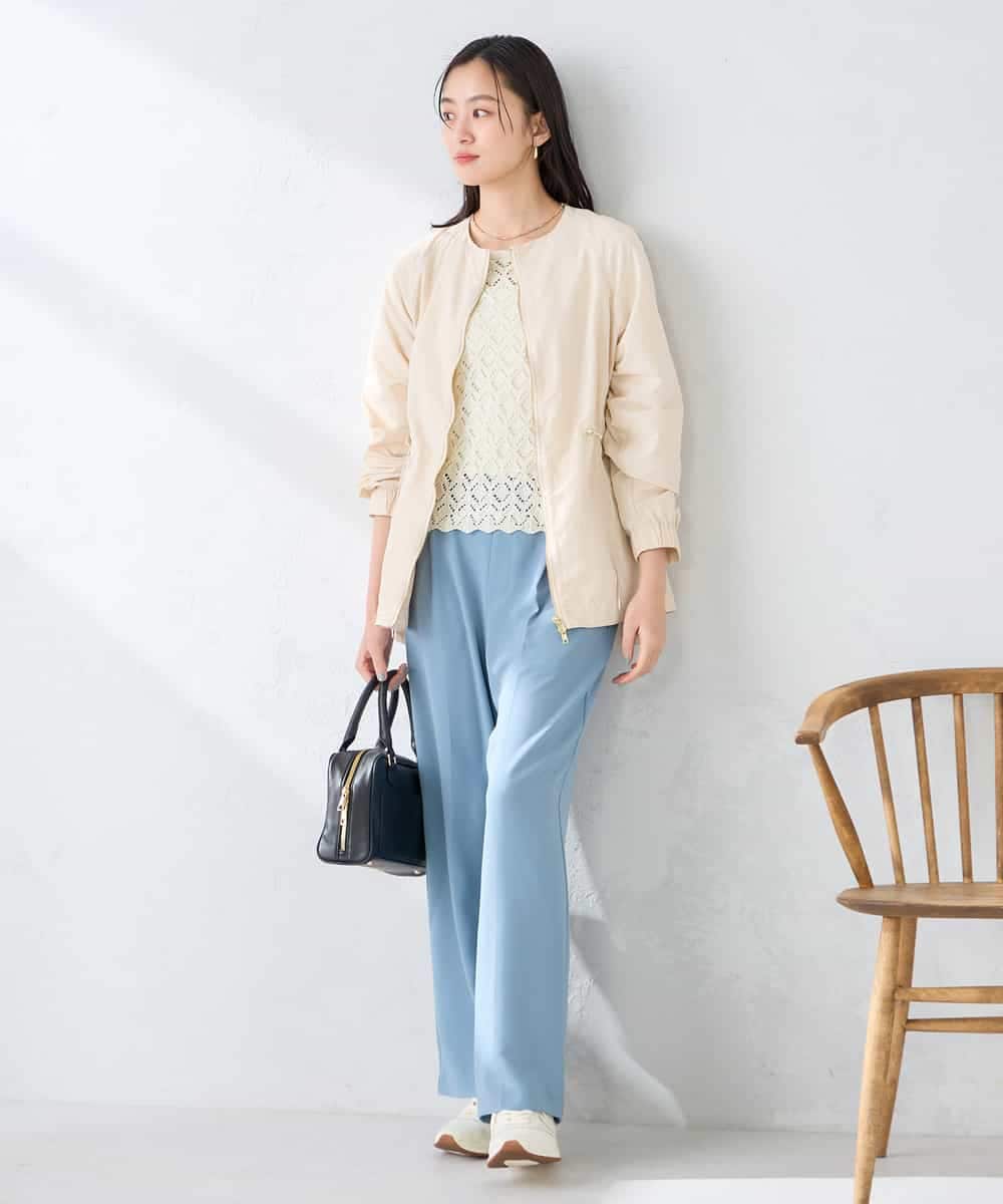 K2JFD24089 a.v.v(アー・ヴェ・ヴェ) ウエストドロストノーカラーブルゾン アイボリー