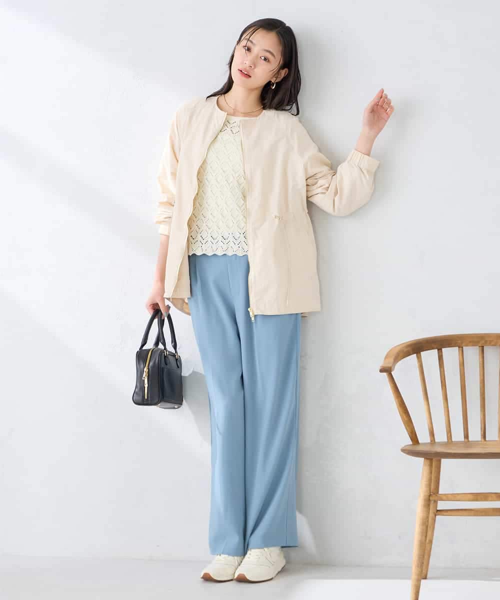 K2JFD24089 a.v.v(アー・ヴェ・ヴェ) ウエストドロストノーカラーブルゾン アイボリー