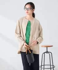 K2JFD24089 a.v.v(アー・ヴェ・ヴェ) ウエストドロストノーカラーブルゾン アイボリー