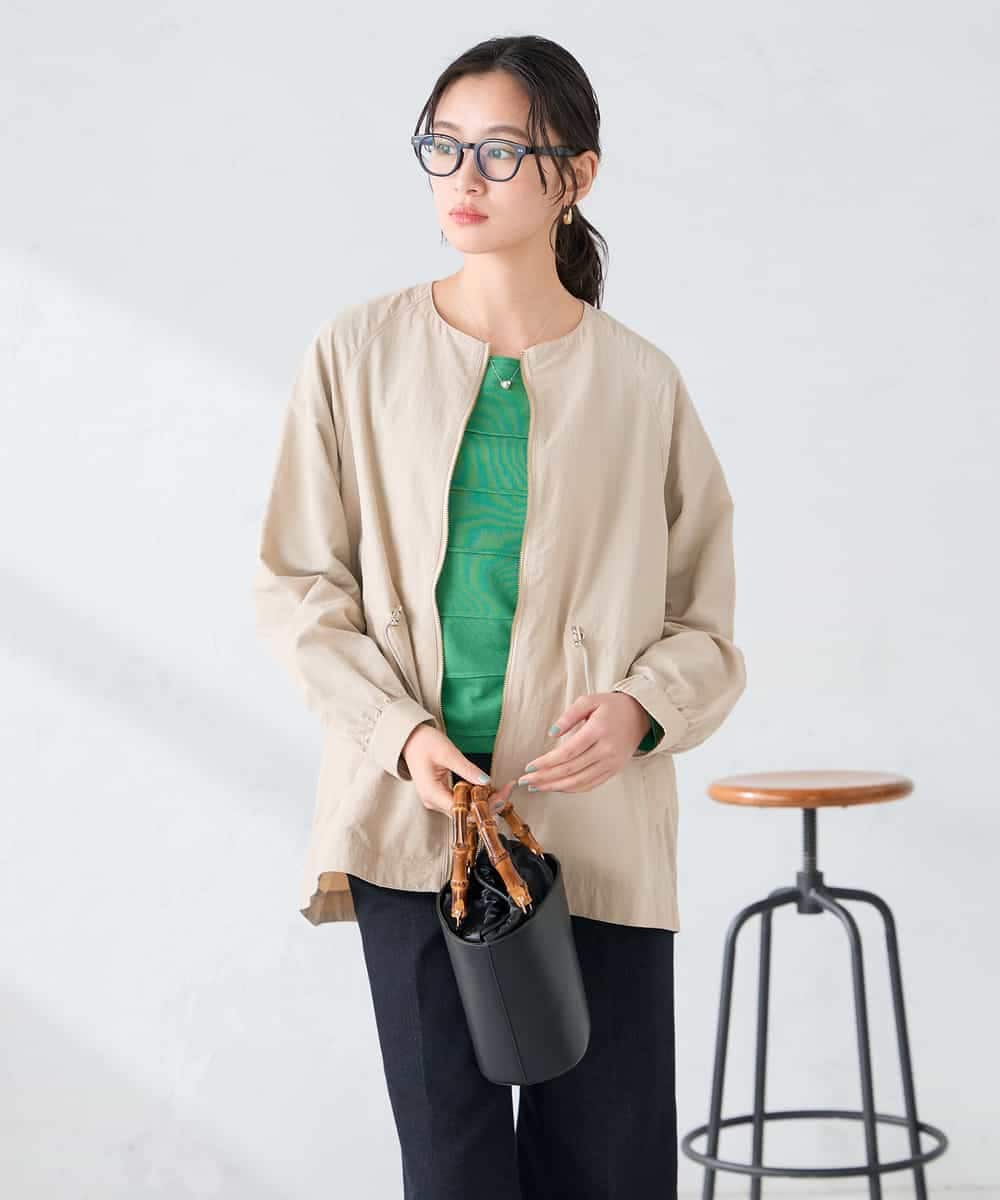 K2JFD24089 a.v.v(アー・ヴェ・ヴェ) ウエストドロストノーカラーブルゾン アイボリー