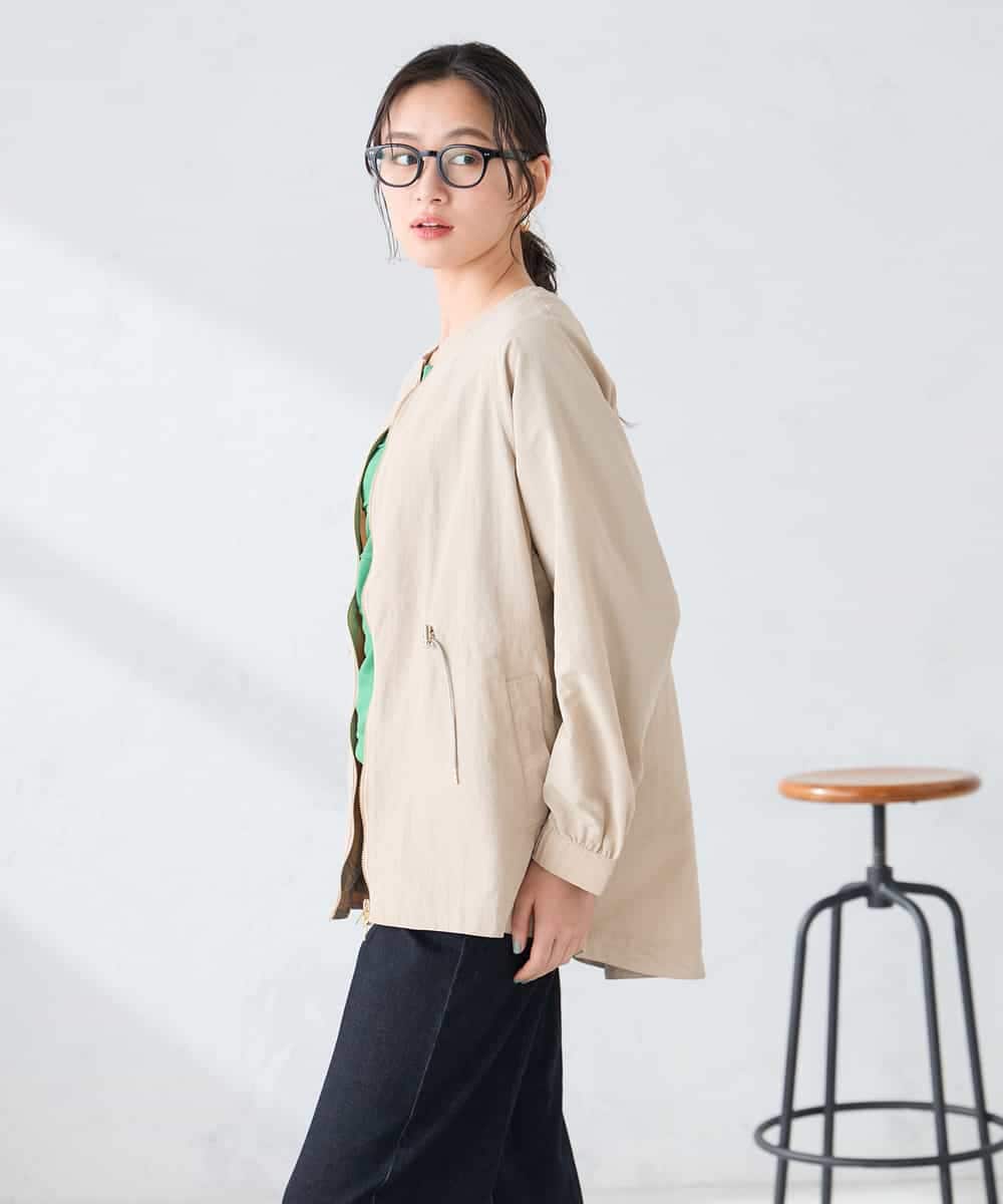 K2JFD24089 a.v.v(アー・ヴェ・ヴェ) ウエストドロストノーカラーブルゾン アイボリー