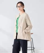 K2JFD24089 a.v.v(アー・ヴェ・ヴェ) ウエストドロストノーカラーブルゾン アイボリー