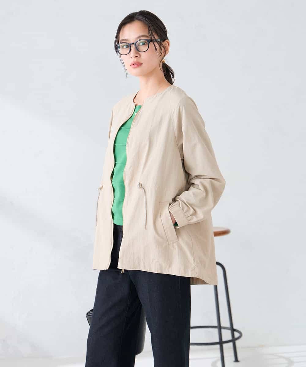 K2JFD24089 a.v.v(アー・ヴェ・ヴェ) ウエストドロストノーカラーブルゾン アイボリー