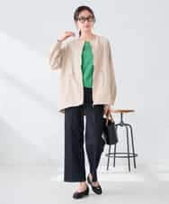 K2JFD24089 a.v.v(アー・ヴェ・ヴェ) ウエストドロストノーカラーブルゾン アイボリー