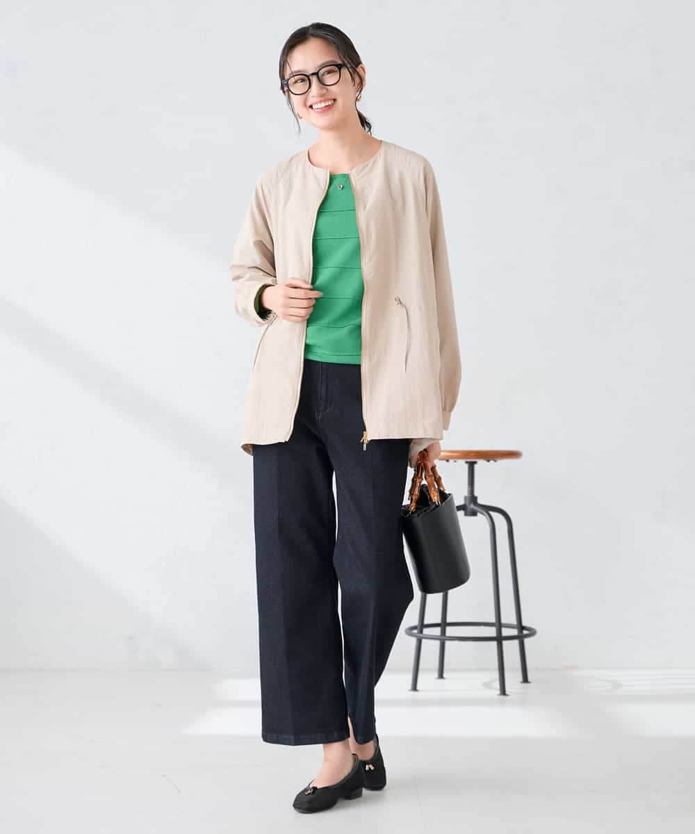 K2JFD24089 a.v.v(アー・ヴェ・ヴェ) ウエストドロストノーカラーブルゾン アイボリー