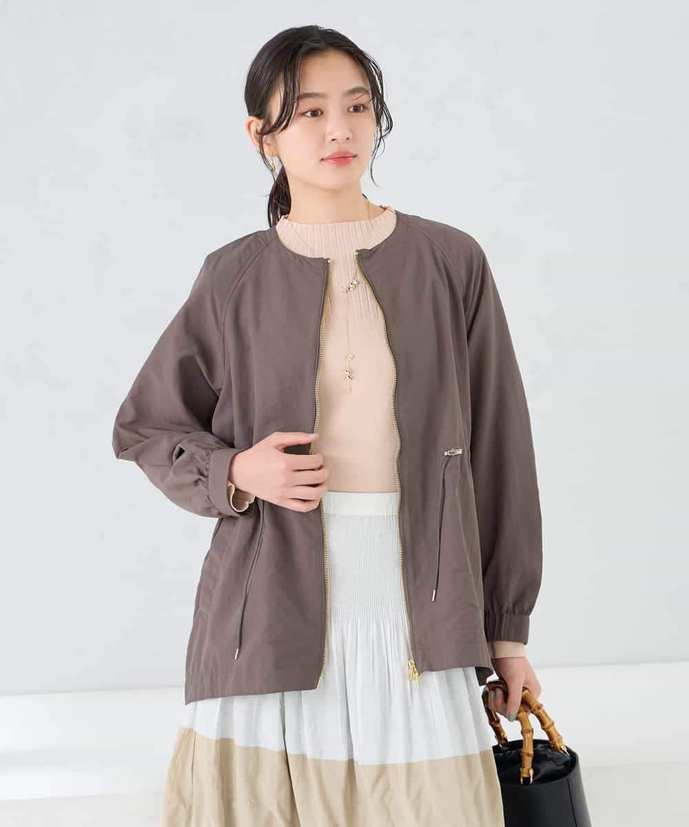 K2JFD24089 a.v.v(アー・ヴェ・ヴェ) ウエストドロストノーカラーブルゾン アイボリー