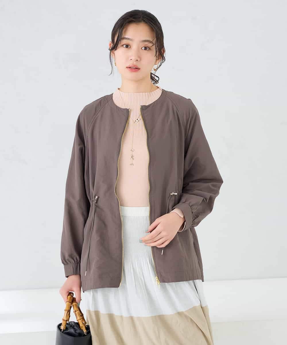 K2JFD24089 a.v.v(アー・ヴェ・ヴェ) ウエストドロストノーカラーブルゾン ダークグレー