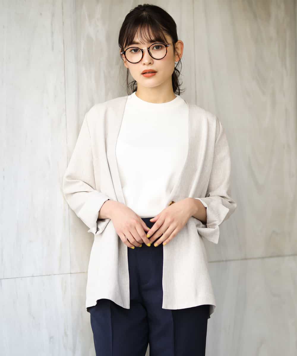 K2JFJ11079 a.v.v(アー・ヴェ・ヴェ) ライトロングサッシュ付きジャケット ベージュ