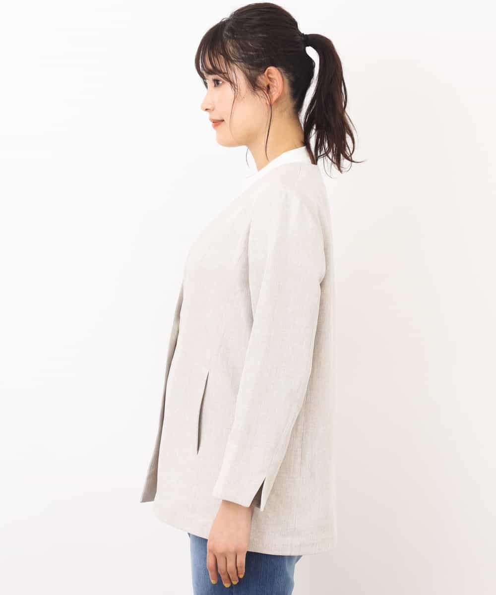 K2JFJ11079 a.v.v(アー・ヴェ・ヴェ) ライトロングサッシュ付きジャケット ベージュ
