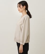 K2JFS03069 a.v.v(アー・ヴェ・ヴェ) 麻調ノーカラーブルゾン ネイビー