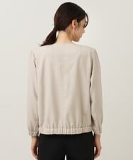 K2JFS03069 a.v.v(アー・ヴェ・ヴェ) 麻調ノーカラーブルゾン ネイビー