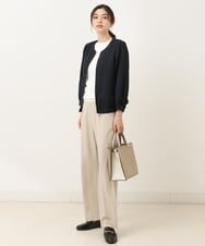 K2JFS03069 a.v.v(アー・ヴェ・ヴェ) 麻調ノーカラーブルゾン ネイビー
