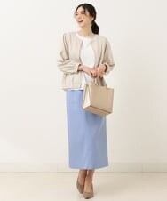 K2JFS03069 a.v.v(アー・ヴェ・ヴェ) 麻調ノーカラーブルゾン ネイビー