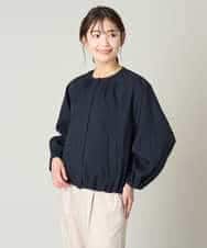K2JFV07089 a.v.v(アー・ヴェ・ヴェ) 麻調ノーカラーブルゾン ベージュ